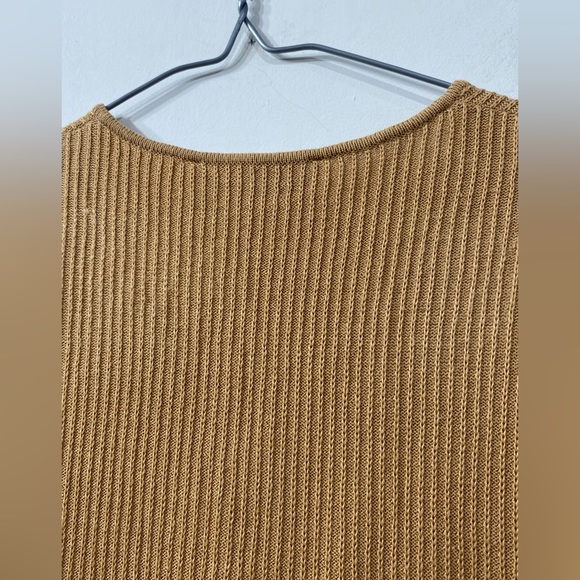 Jaeger Vest/ Sleeveless Top/ Blouse Mother of Pearl Buttons Cotton in Tan M - Picture 6 of 10